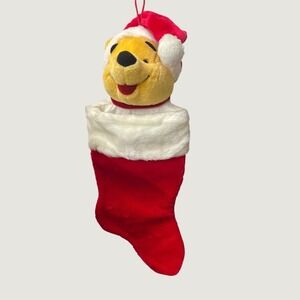 Disney Winnie the Pooh Christmas Stocking 3D Plush Santa Hat 20" Holiday